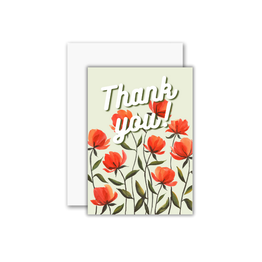 Poppies Thank You Card