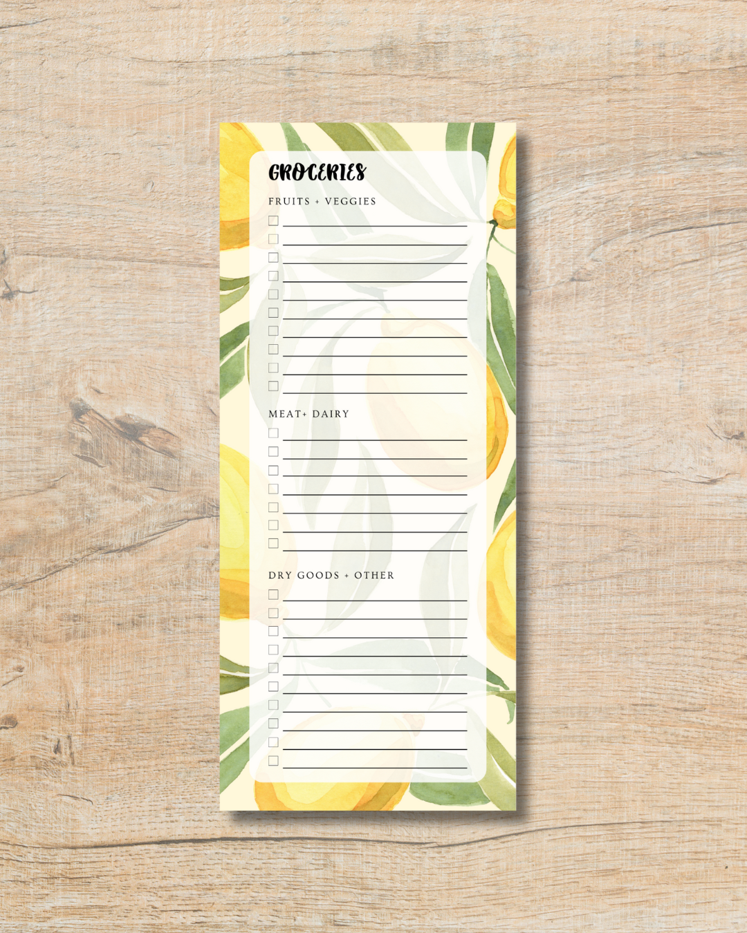 Lemons grocery list