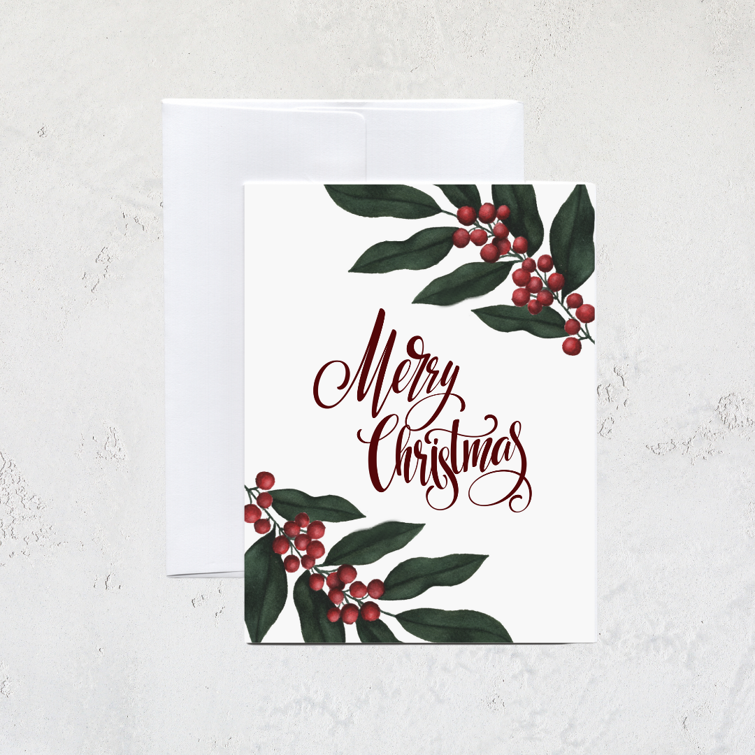 Christmas Holly Greeting Card