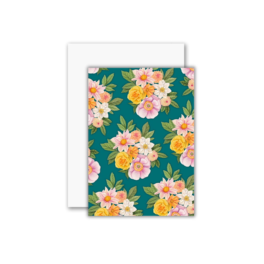 Dahlia Bouquet Greeting Card