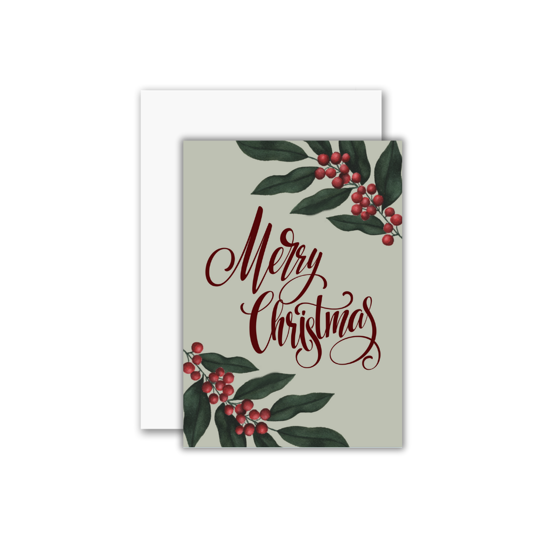 Christmas Holly Greeting Card