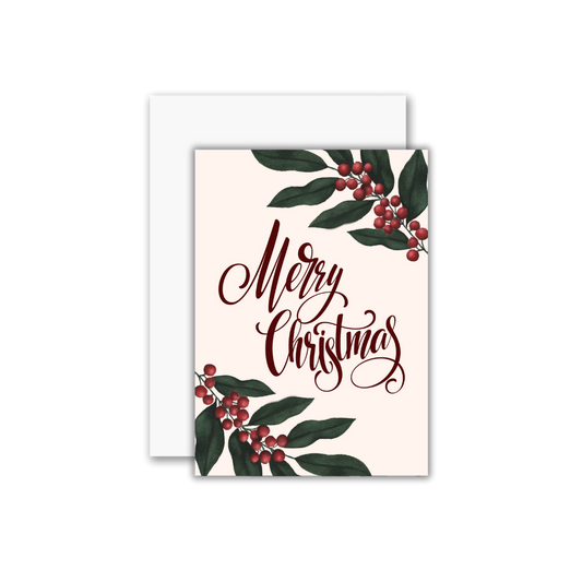 Christmas Holly Greeting Card