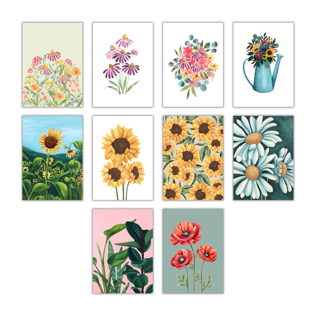 Variety Floral Greeting Card Set