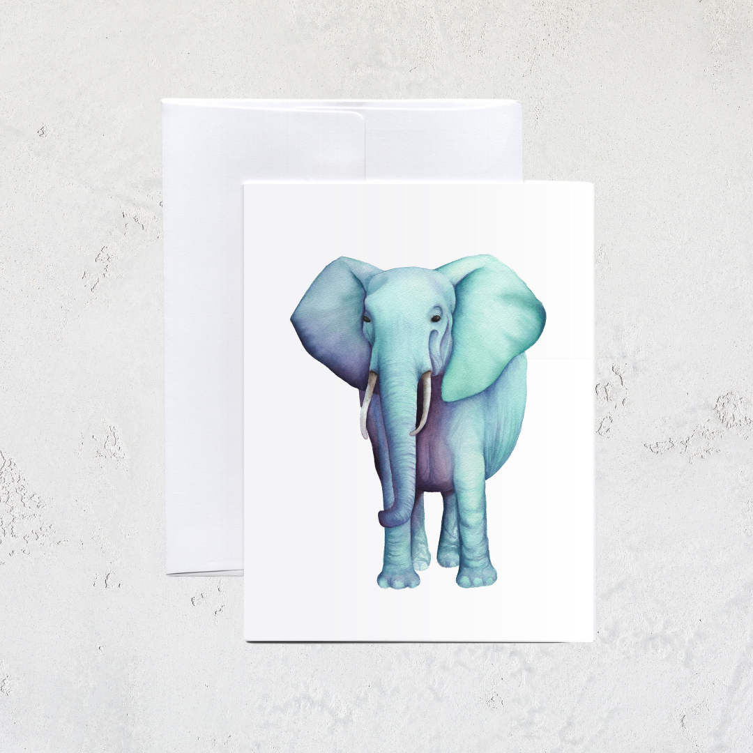 Neon Elephant Greeting Card