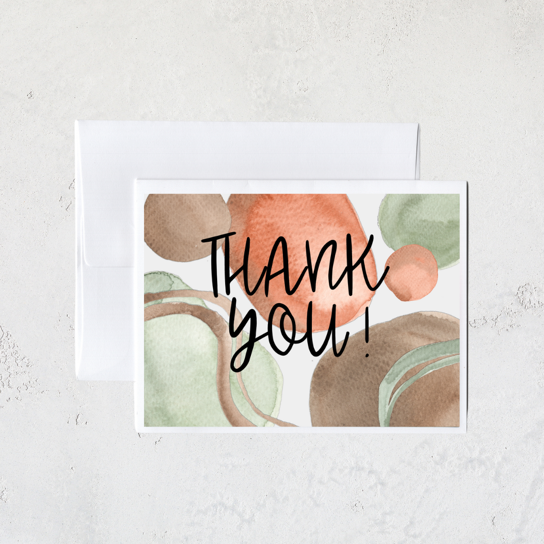 Watercolor Shapes Thank You Card