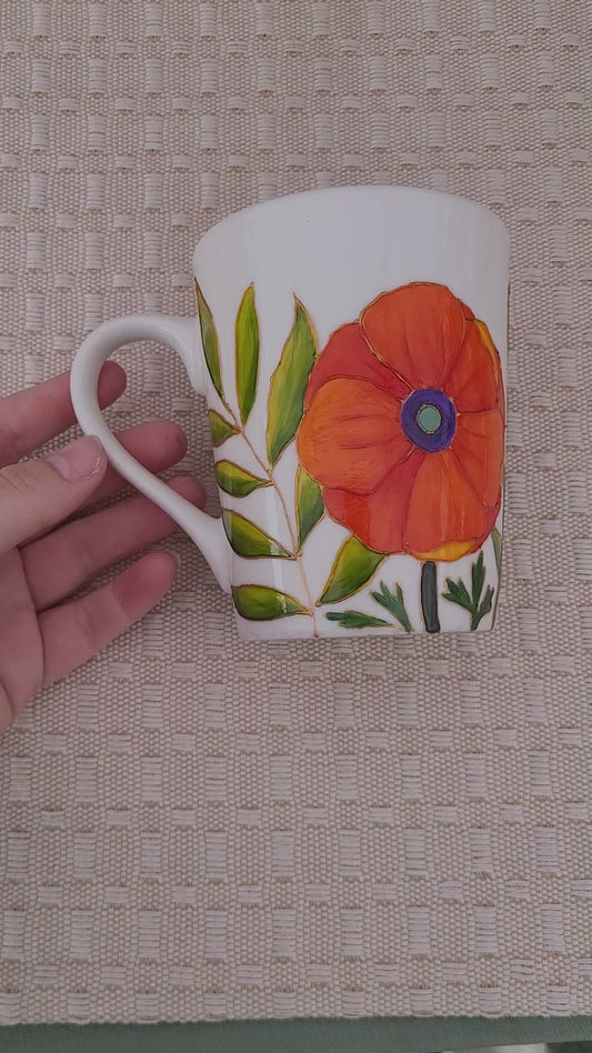 Handpainted Poppies Mug