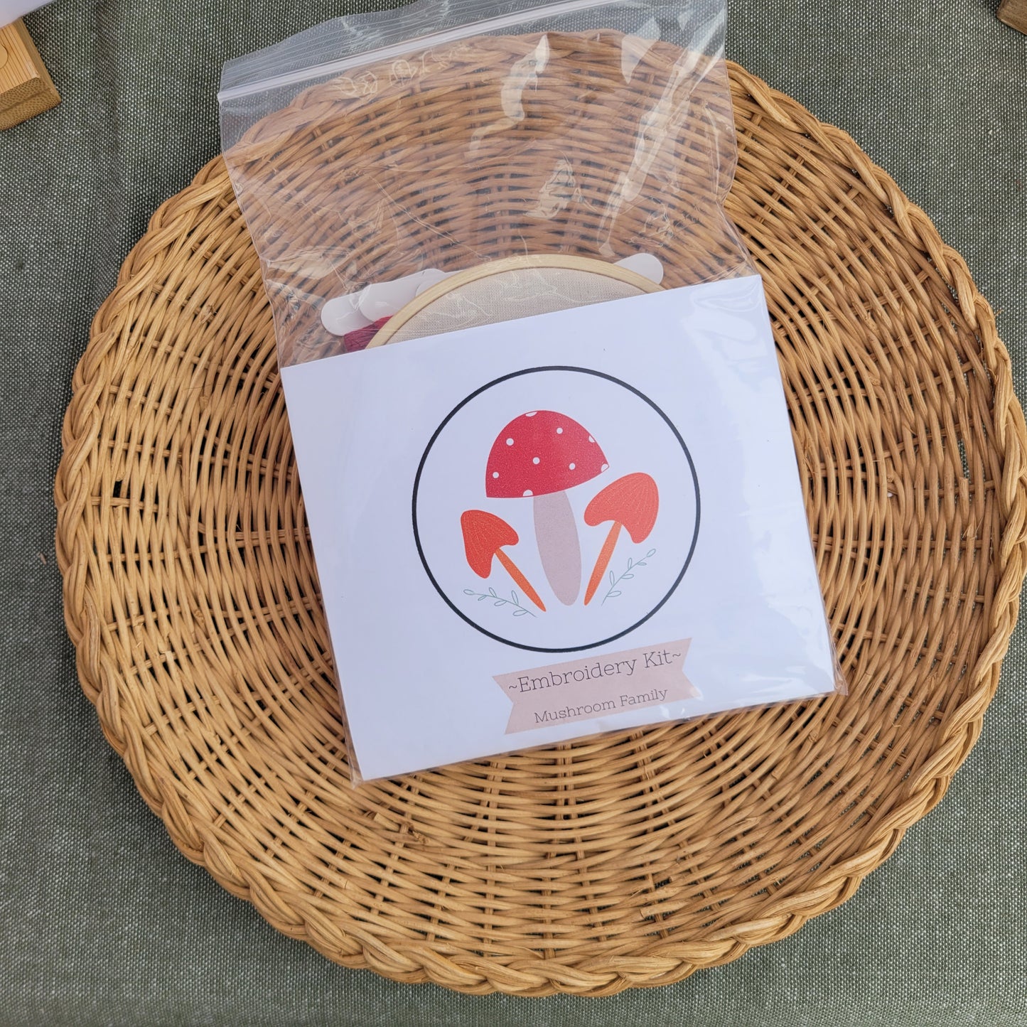 Mushroom Family Embroidery Kit